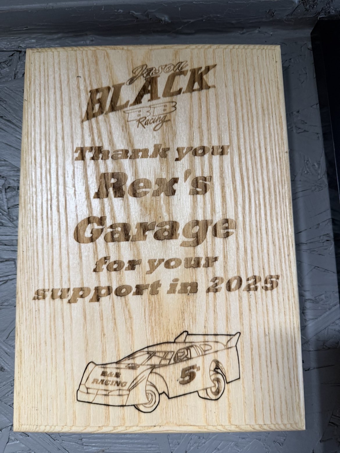 BB Racing Thank You Plaque